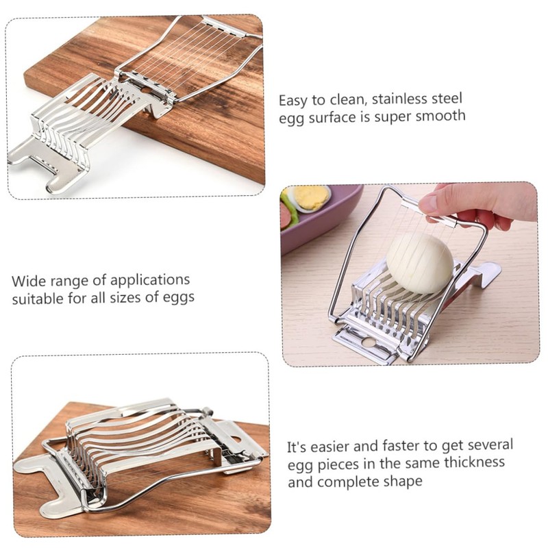 FUNOMOCYA Stainless Steel Egg Slicer 2 Pcs Egg Cutter for