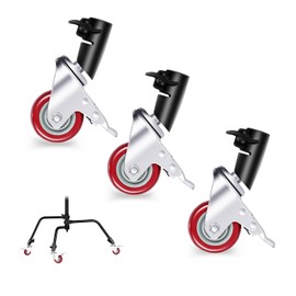 Neewer 3 x 75mm Diameter Swivel Castor Caster Caster Castor Metal Construction Rubber Base Only Compatible with C Neewer Stand for Studio Video Shooting (Black)