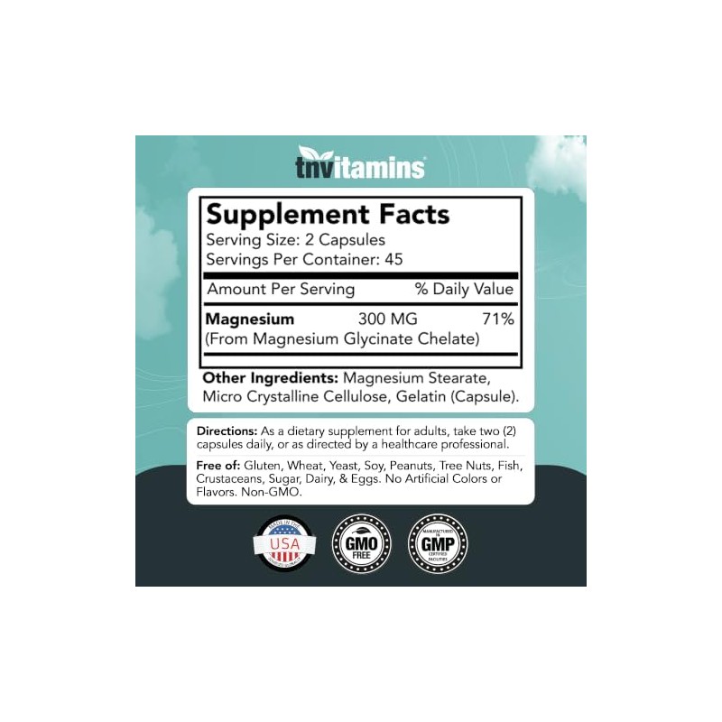 Tnvitamins C psulas de Glicinato de Magnesio