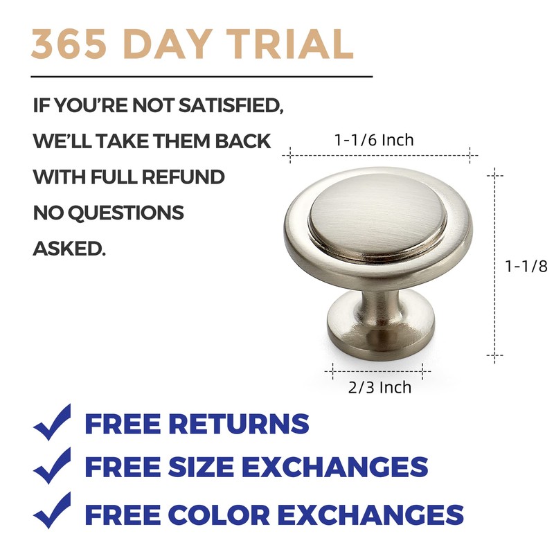 Ravinte 30 Pack 1-1/4 inch Kitchen Cabinet Knobs Dresser Knobs