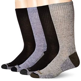 Timberland mens 4-pack Comfort Crew Casual Socks, Black, 10 13 US