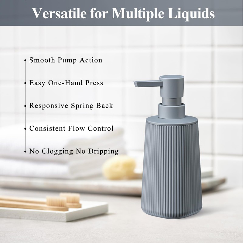 zuxzmj Gray 2 Pack Hand Soap Dispensers with No Rust