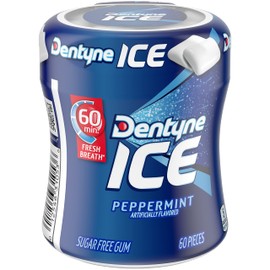 Dentyne Ice Peppermint Sugar Free Gum, 4 Bottles of 60 Pieces (240 Total Pieces)