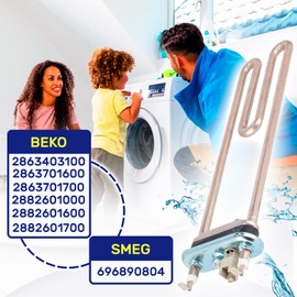 Washing Machine Heating Rod 1950 W 230 V with Original Code 2863403100 2863401000 for Beko MONTERAL