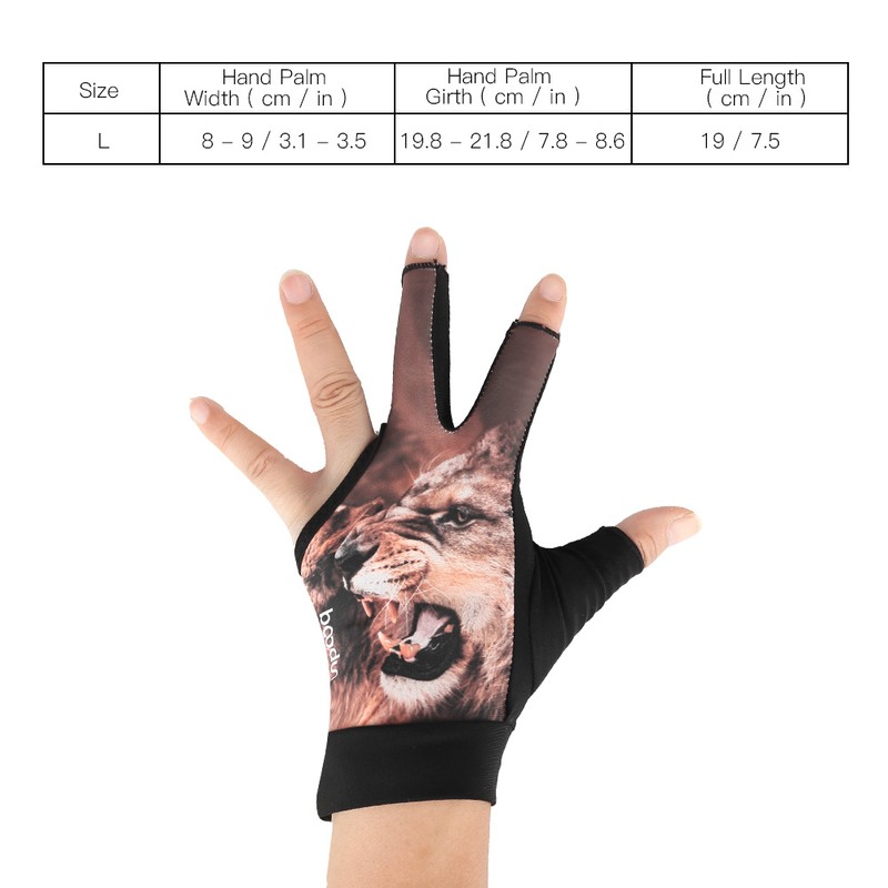 Boodun Unisex Adults 3-Finger Snooker Pool Cue Glove Billiards Shooters