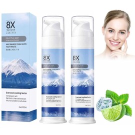 2 PCS Niacinamide Foam Whitening Toothpaste with Bamboo Charcoal,Niacinamide Whitening Toothpaste for Adults,Teeth Whitening Toothpaste for Stain Removal,Daily Oral Care,Mint Flavor