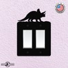 Triceratops Dinosaur Double Gang Light Switch Wall Plate (Double Rocker