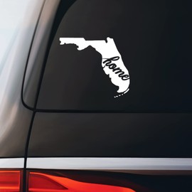 Florida Home State Sticker Decal Notebook Car Laptop 5.5"x4.75" (White)