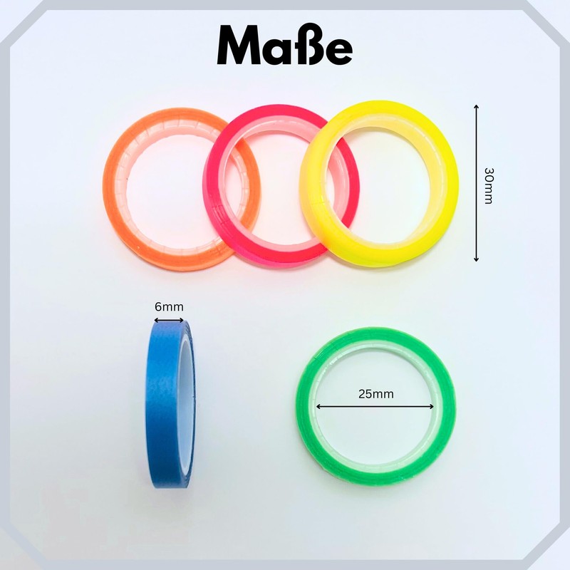 Bookgear Highlight Tape - 5 Rolls Neon Marking Tape -