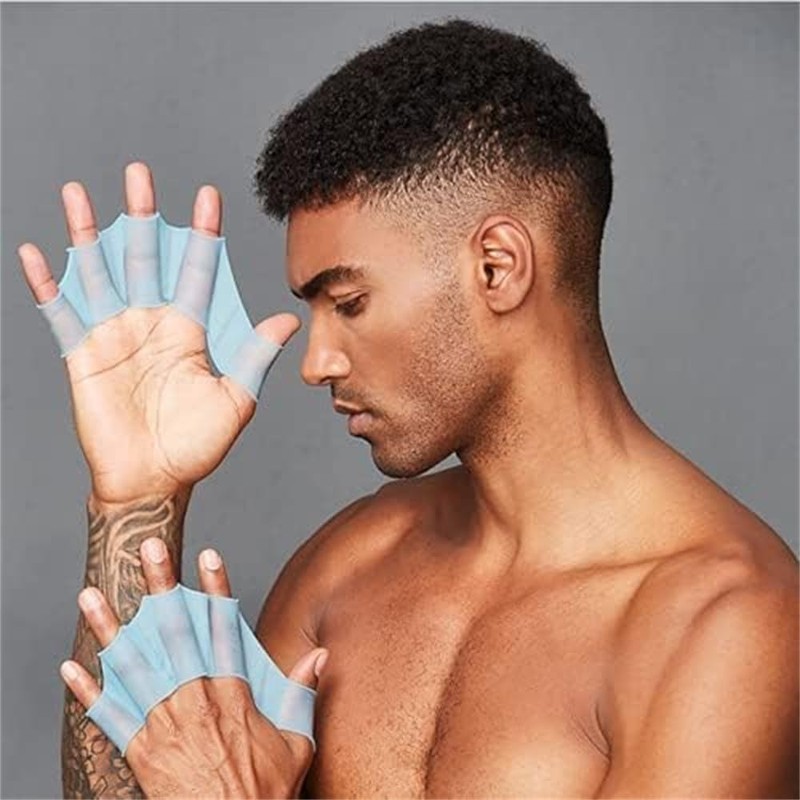 UNIQOCK 2 Pair Silicone Swimming Gloves Webbed Swim Gloves Finger