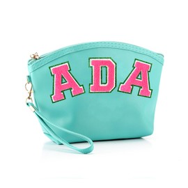 SOYCEV 2PCS Iron on Letter Patches Pink Chenille Letter Patches Sequin Jacket Patches Green Glitter Letter Patches for Clothing Backpack (Pink/Green-I)