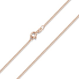 MATERIA by Matthias Wagner Rose Gold Curb Chain 925 Silver Necklace Women's Chain Rose Gold-Plated K13, Sterling Silver