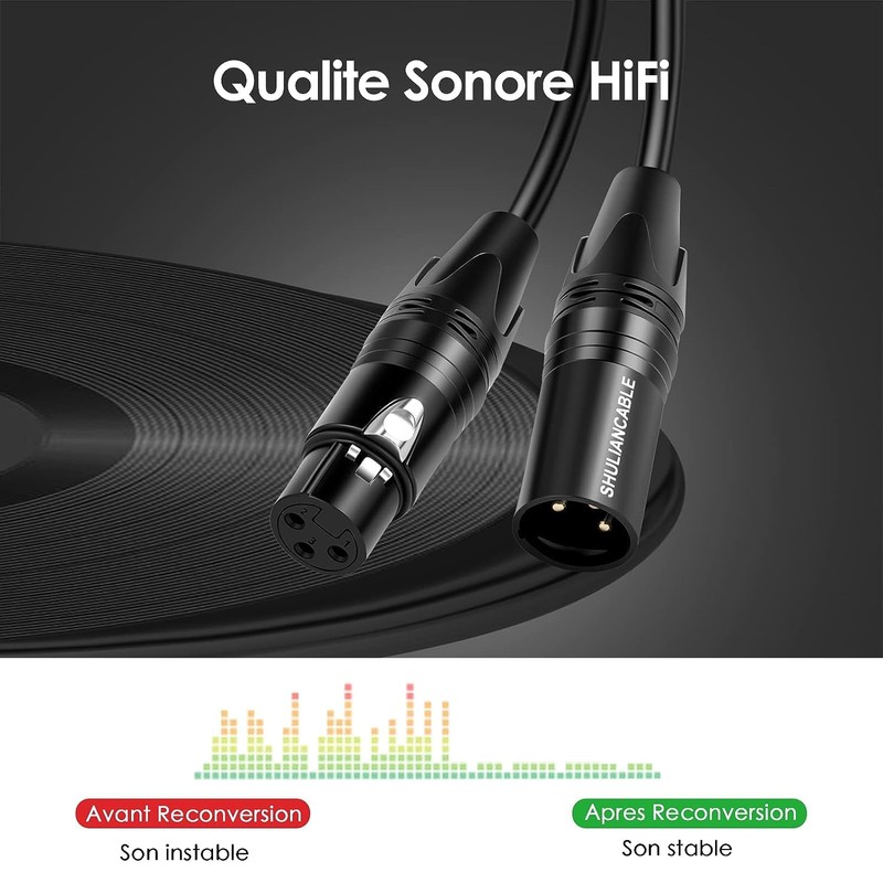 SHULIANCABLE Microphone Cable, XLR Male to XLR Female, Microphone Cable