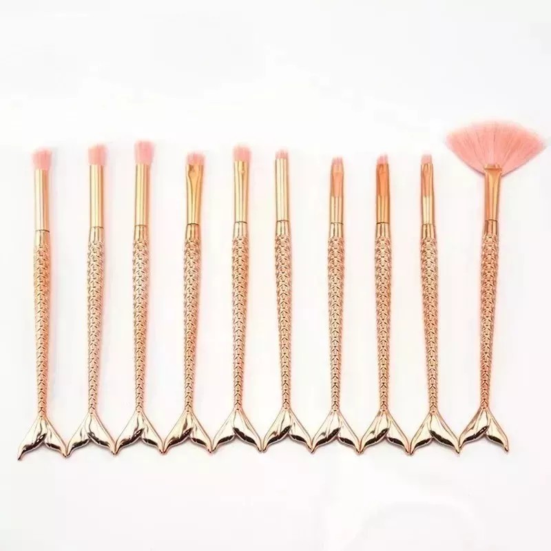 BelJa Set 10 Brochas De Maquillaje Ojos Cola De Sirena