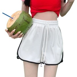 SooPii Women's Sports Dolphin Shorts, Summer, Soft, Breathable, Sweat Absorbent, Odor-Resistant, Antibacterial, Leg Lengthening Effect, Thin, Stretchable, Fitness, Running, Loungewear, Large Size