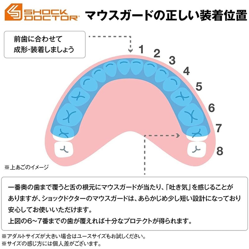 Shock Doctor 8801Y Superfit All Sport Strapless Mouth Guard, Youth,