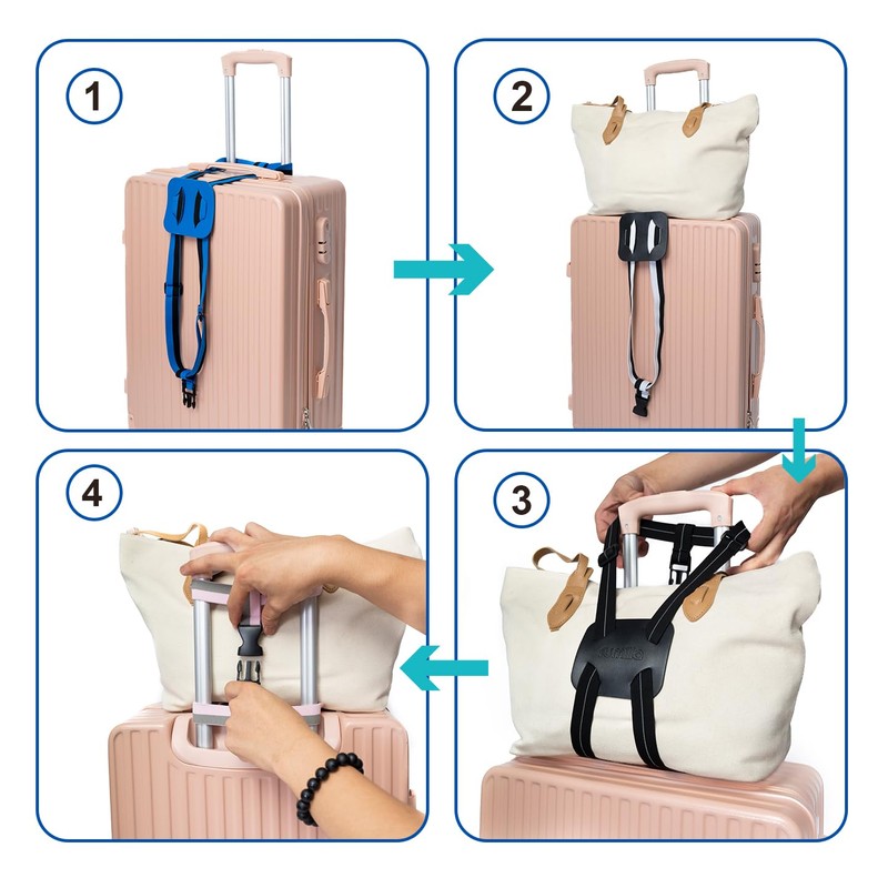 Luggage Straps for Suitcases, Travel Accessories to Connect Two Suitcase,