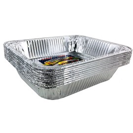 PACTOGO Aluminum Foil Pans - Half-Size Deep Disposable Steam Table Pans for Baking, Roasting, Broiling, Cooking, 12.75 x 10.25 x 2.56 - Heavy Duty Made in USA (Pack of 30)