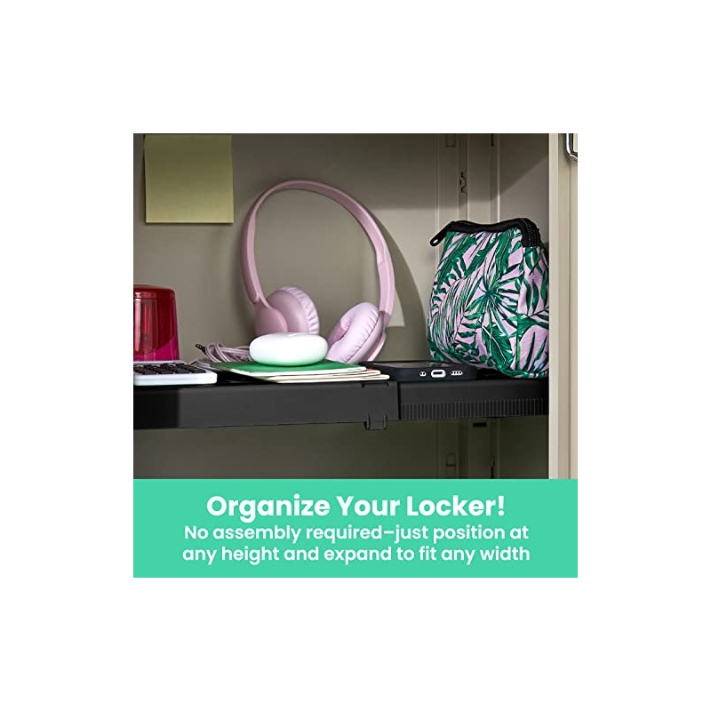 LockerMate Adjust-A-Shelf Locker Shelf, Easy to Use, Extends to Fit