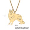 LONYOO Stainless Steel Cute Dog Pendant Necklace Pet Jewelry 18K