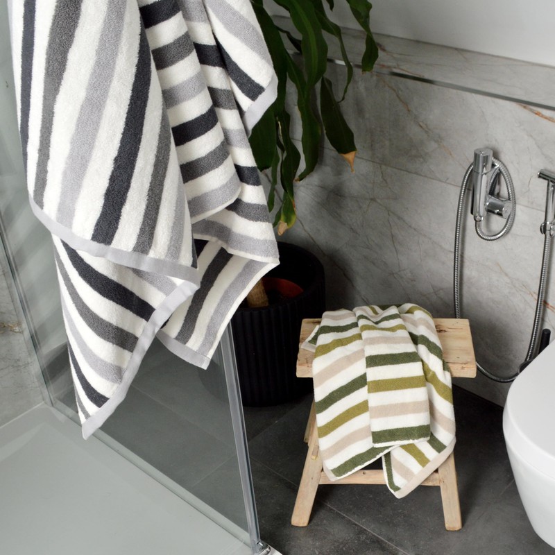 Allure Cali Striped Hand Towels Pack of 2 50 x