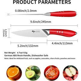 MAD SHARK Paring Knife 5 Inch Ultra Sharp Fruit Knife, Small Kitchen Knife, German molybdenum-vanadium Stainless Steel, Ergonomic Handle Design, Chopping Knife for Precise Cutting, Peeling, Slicing