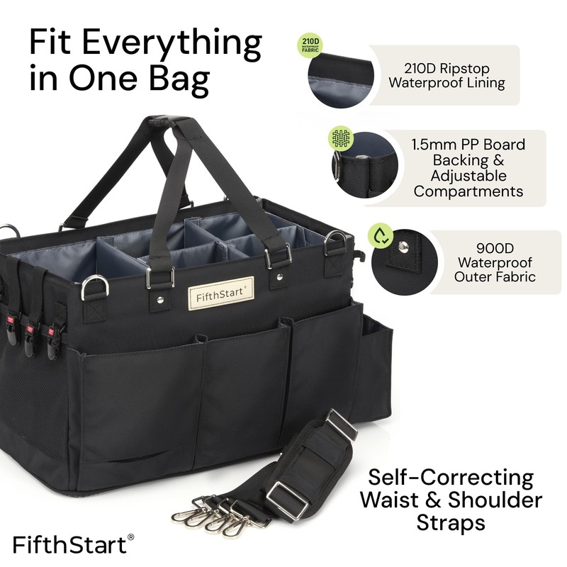FifthStart Multiuse Cleaning Caddy w/Waist & Shoulder Strap - 9