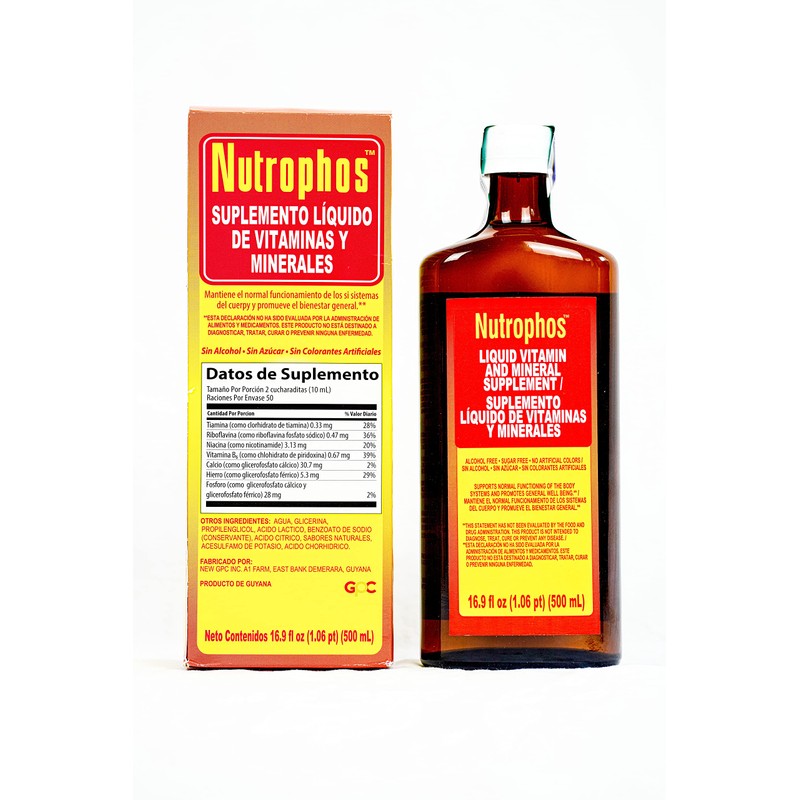 Nutrophos Liquid Dietary Supplement with B vitamins and minerals 500ml