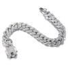 HALUKAKAH Diamond Cuban Link Chain for Kid,14MM Boy's Platinum White