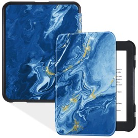 BOZHUORUI Slim Case for 6" Nook GlowLight 4 (2021 Released) / Nook GlowLight 4e (2022 Released) - Ultra Lightweight Premium PU Leather Folio Cover (Blue Ocean)