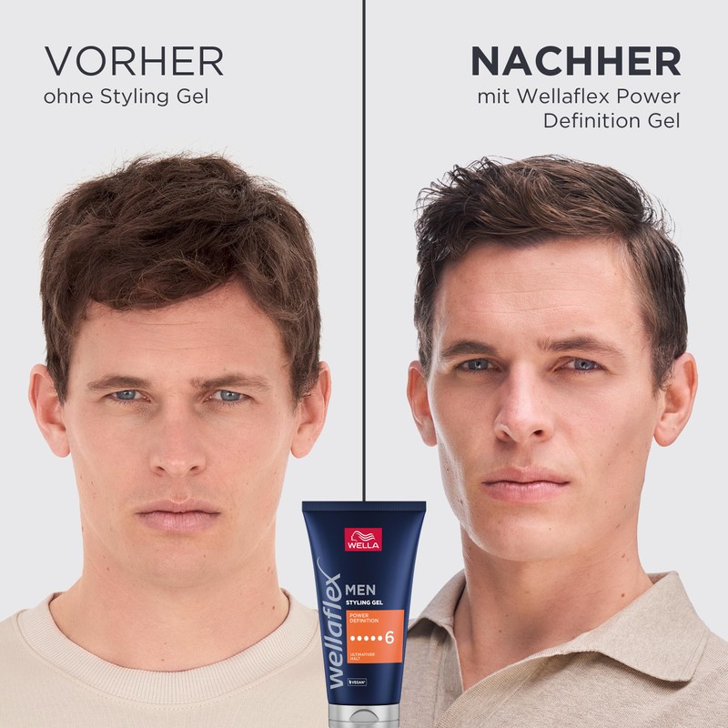 Wellaflex Men Power Definition Gel, Ultimate Hold Styling Hair Gel,