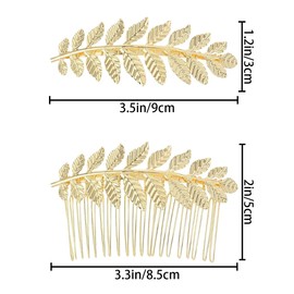 4 PCS Vintage Leaves Hair Clips Metal Leaf Hair Side Combs Metal Alloy Hair Clips Snap Leaves Hair Barrettes Vintage Feather Leaf Shaped Hairgrips Leaf Decorative Hair Accessories for Women Girl