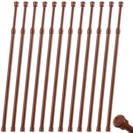 12 Packs Small Tension Rods 16 to 28 inch, Spring Loaded Curtain Rods, RV Refrigerator Tension Rod, RV Curtain Rod for Camper Windows, Kitchen, Closet and Cabinet, Wood Grain