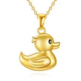 POPLYKE Duck Necklace for Women Sterling Silver Duck Necklace Animal Jewelry Gift for Women