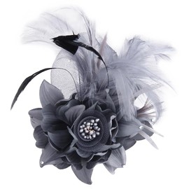 FYBownot Feather Flower Brooch Pin with Clip for Dual Use, Corsage, Chest Decoration, Uniform Accessories, Formal, School Entrance Ceremonies, Graduation Ceremonies, Weddings, Parties, Events, Gift,