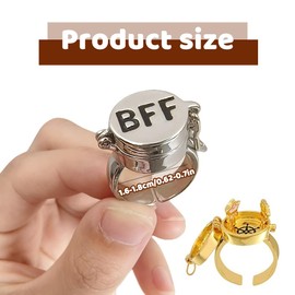 EIYVPRA Pack of 2 Best Friends Forever Rings, Friendship Rings, Adjustable Open Cap Ring, Cute BFF Ring, Friendship Ring, Jewellery Gifts for Women and Girls