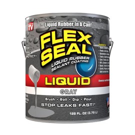 Flex Seal Liquid, Liquid Rubber Coating Sealant, Waterproof, Flexible, Breathable, and UV Resistant, Roof Repair, Basements, RV, Campers, Trailers, Marine, EPDM, Masonry, 1 Gallon, Gray