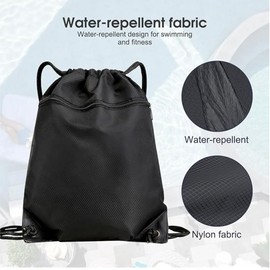 Drawstring Backpack Bag,Waterproof Back Sack Sport Gym Sackpack Bag Basketball Bag,Leisure Hiking Bag Travel Camping Bag Swim Bag with Zip Pocket Shoulder Thick Straps