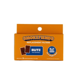 Smoke Fiends 3 Pack Replacement Filters | Discreet HEPA & Carbon Filtration | Biodegradable & Up to 300+ Uses (Blitz Football) | Packaging May Vary