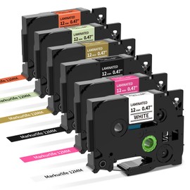 6 x Markurlife TZe Label Tape 12 mm Compatible with Brother P-Touch Tapes TZe-231 12 mm 0.47 Laminated Label Tape for PT-H105 H101C H110 H200 H100LB H100R 1000 1080 D200 D400 Cube