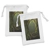 Lunarable Nature Fabric Pouch Set of 2, Twiggy Old Tree
