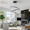 AIRYPHANT Modern LED Chandelier 3 Rings Black Chandelier Dimmable LED