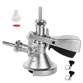 All 304 Stainless Steel A-Type Keg Coupler German Slider Keg Coupler Sankey Beer Keg Tap with Relief Valve- G5/8 Thread Commercial Grade Draft Connector for Beer, Soda, Kegerator Accessories