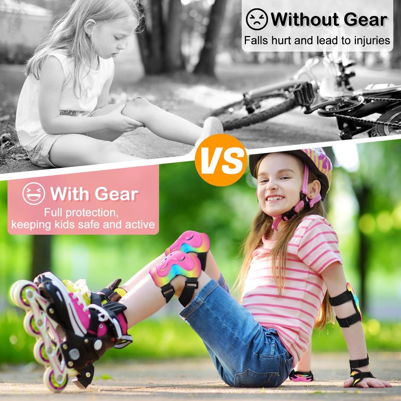 Lemmeko Knee Pads for Kids 3-5-8 Years Protective Gear Set