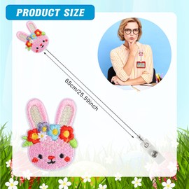 NACHLYNN Pack of 8 Easter Felt Nurse Badge Reel Felt Fabric Retractable Badge Holder Nurse ID Card Holder for Nurse Doctor Badge Reels