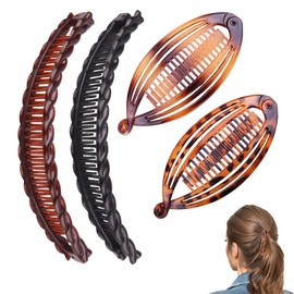 Pack of 4 Banana Clips, Banana Hair Clips, Women's Large Hair Banana Hair Clips, Thick Banana Hair Clips, Thin Hairstyle for Hair Clip, Banana Clips, African Banana Hair Pin