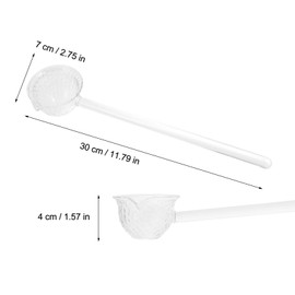 DOITOOL 11.8 Inch Glass Punch Ladle with Pour Spout, Elegant Clear Gravy Ladle Tea Spoon, Large Glass Ladle for Punch Bowl, Soup Ladles for Serving Sauce, Salad Dressing, Spooning Gravies