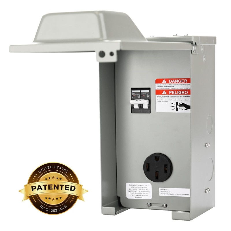 RVGUARD 50 Amp RV Power Outlet Box with Breaker, ETL