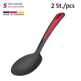 Westmark 296422E3 Salad and Serving Spoons, Large Spoon Recess Internal Scale: 20, 40 + 60 ml, Plastic, Gallant, Black/Red