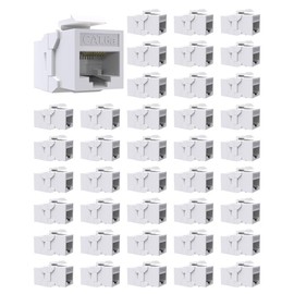 VANDESAIL 40 Pack Cat6A Keystone Jack Coupler RJ45 Female to Female Ethernet Wall Jack UTP Inline for Cat6a/Cat6/Cat5e/Cat5 White